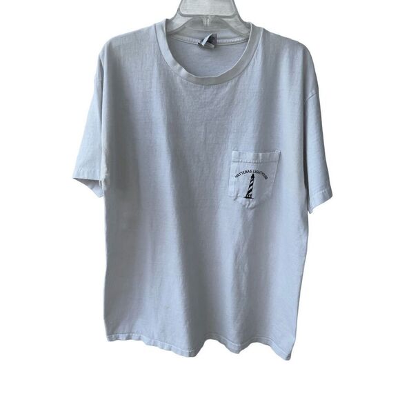 Vintage 90s Outer Banks Lighthouses Ribbed Single Stitch T-Shirt made in USA - Picture 5 of 11